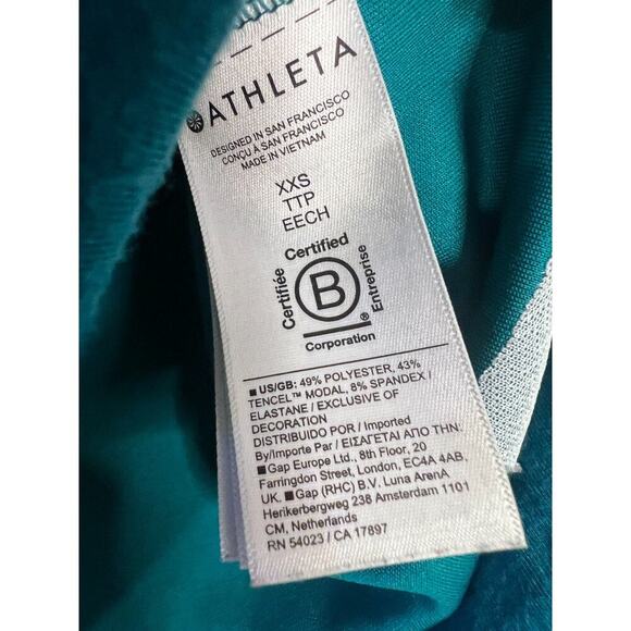 Athleta Green Athletic Top Size XXS Soft Short Sleeve Comfy Easy! - Picture 3 of 5